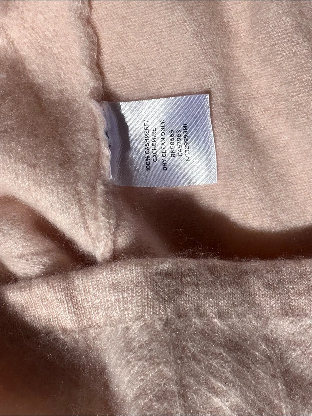 Nordstrom 100% Cashmere Brushed Soft Knit Crewneck Sweater, Light Blush Pink, XS